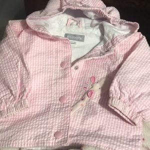 NWOT. CARTERS 6M PINK SEERSUCKER JACKET WITH HOOD